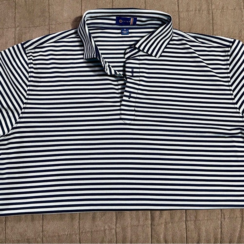 Stitch Brand Men's medium lt blue/navy blue Polo Shirt